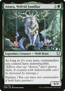 1x - Anara, Wolvid Familiar - (partner) - Commander Legends - UC NM MTG - Image 1