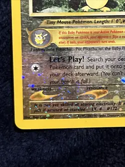 Pokemon Pichu BLACK STAR 35 🌀 WOTC PROMO - REVERSE HOLO LEAGUE 2001 - Image 5