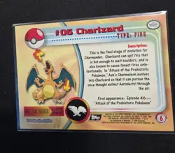 1999 Topps Pokemon TCG Charizard #06 NM Non-Holo Black Logo - Image 2