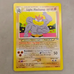 NM Near Mint Pokemon TCG Light Machamp 25/105 Neo Destiny Rare Unlimited 2000 - Image 1