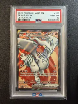 Reshiram ex 158/086 Sv: Pokemon White Flare Holo Ultra Rare PSA 10 GEM MINT 💎 - Image 1