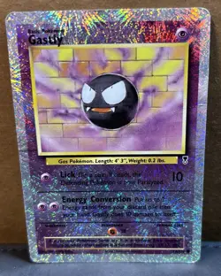 Gastly 76/110 Legendary Collection Reverse Holo Pokemon TCG 2002 - Damaged - Image 1