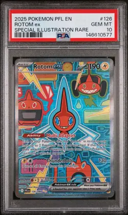 Pokemon 2025 Rotom ex 126/094 Me02 Phantasmal Flames SIR Holo PSA 10 - Image 1