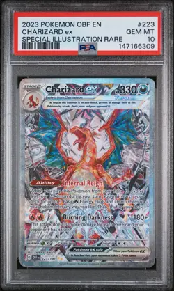 PSA 10 Charizard ex - 223/197 SIR - Obsidian Flames - Pokemon S&V - Image 1