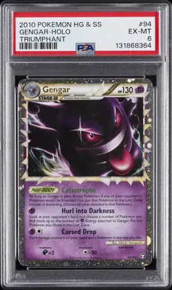 2010 POKEMON HEARTGOLD & SOULSILVER TRIUMPHANT #94 GENGAR-HOLO PSA 6 - Image 1