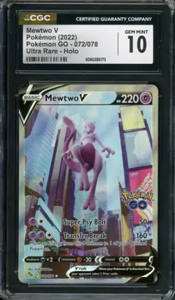 2022 Pokemon Go Mewtwo V #072 CGC 10 - Image 1