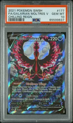 Pokemon Card Galarian Moltres V 177/198 PSA 10 Chilling Reign - Image 1