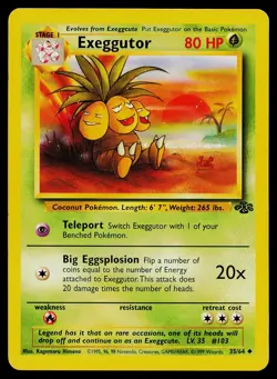 Pokemon Card Exeggutor 35/64 Jungle Uncommon - Image 1