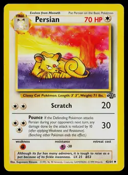 Pokemon Card Persian 42/64 Jungle Uncommon - Image 1