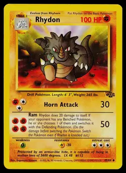 Pokemon Card Rhydon 45/64 Jungle Uncommon - Image 1