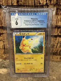 CGC 6 Pokemon Card Pikachu 108/BW-P Beginning Set Promo Holo Rare Japanese 2011 - Image 1