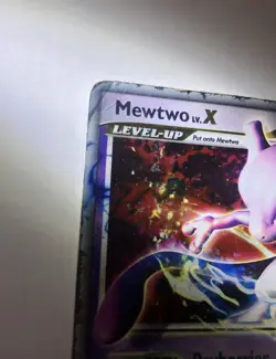 Pokemon Mewtwo LV. X DP28 Promo Black Star Cosmos Holo Card HP/DMG - Image 2