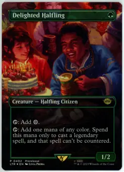 Delighted Halfling (Borderless Foil) Universes Beyond: the Lord of the Rings NM - Image 1