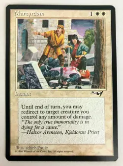MTG Magic The Gathering Alliances Martyrdom LP/EX - Image 1
