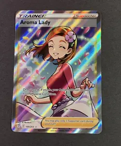 Aroma Lady 199/203 221/203 NM Full Art Trainer and Secret Rare Lot of 2 Pokemon - Image 2