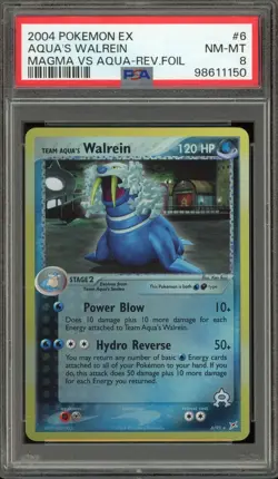 Pokemon Team Aqua's Walrein Magma Vs Aqua Reverse Holo Rare #6 PSA 8 - Image 1