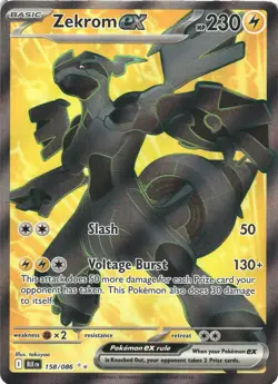 ZEKROM EX 158/086 HOLO ULTRA RARE BLACK BOLT POKEMON NEAR MINT - Image 2