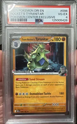 Team Rocket's Tyranitar 096/182 Pokemon Center Stamped Promo DestinedRivals PSA4 - Image 1