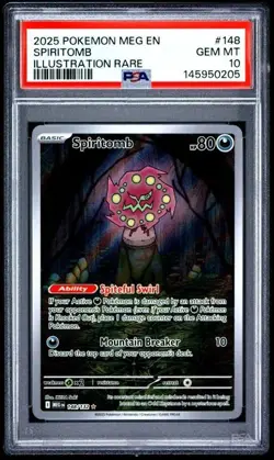 2025 POKEMON MEG EN-MEGA EVOLUTION ILLUSTRATION RARE #148 SPIRITOMB PSA 10 - Image 1