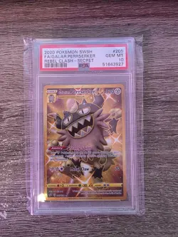 Pokemon Rebel Clash Galarian Perrserker 205/192 Holo Secret Gold Rare PSA 10 - Image 1