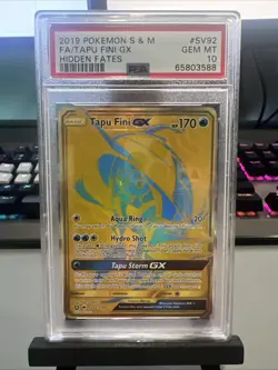 2019 POKEMON SM HIDDEN FATES #SV92/SV94 TAPU FINI GX PSA 10 - Image 1