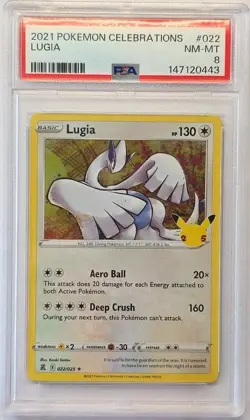 2021 POKEMON CELEBRATIONS #022 LUGIA PSA 8 - Image 1