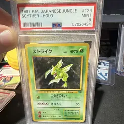 Pokemon TCG Scyther 123 Holo Rare JP Jungle 1997 PSA 9 Graded HP 70 - Image 1