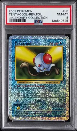 2002 POKEMON LEGENDARY COLLECTION #96 TENTACOOL-REVERSE FOIL PSA 8 - Image 1