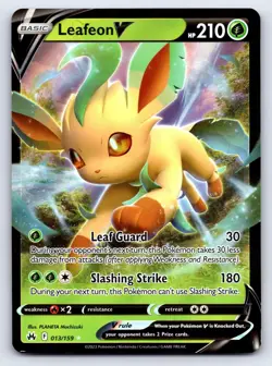 Leafeon V 013/159 Holo V Rare Crown Zenith Pokemon Lightly Played - Image 1