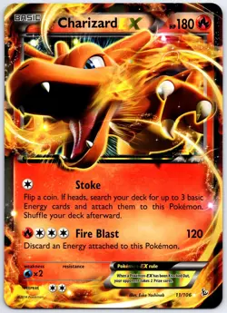 JUMBO Charizard EX 11/106 Holo EX Rare Flashfire Pokemon Lightly Played - Image 1