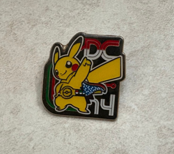 Pokemon Collectors Pin Pikachu Pokemon Metal Enamel 2014 DC World Championship - Image 1