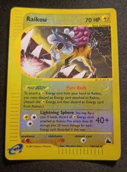 Pokemon Raikou 28/144 Skyridge - Reverse Holo ENG Front EXC Back MP- - Image 1