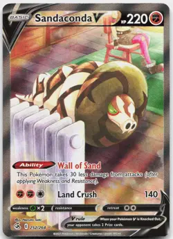 Sandaconda V 252/264 Ultra Rare Fusion Strike Pokemon Near Mint - Image 1