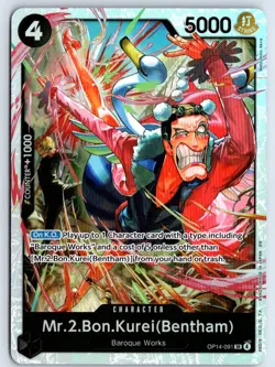 Mr.2.Bon.Kurei (Bentham) OP14-091 One Piece The Azure Sea's Seven Super Rare NM - Image 1