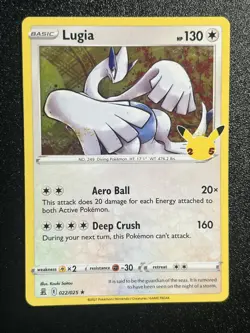 Lugia 022/025 Pokemon TCG 25th Anniversary Celebrations Holo (Light Play) LP 2 - Image 1
