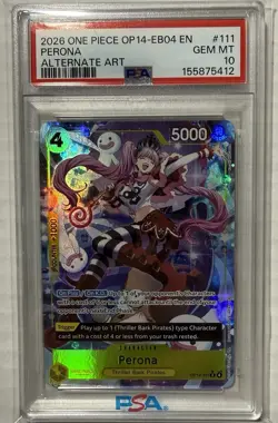 2026 One Piece Perona OP14-111 Rare Alternate Art PSA 10 - Image 1