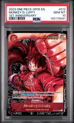 2023 One Piece OP05 Monkey D. Luffy 1st Anniversary ST01-012 English PSA 10 GEM - Image 1