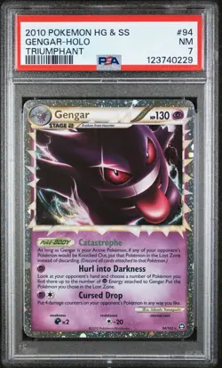 2010 Pokemon Triumphant Gengar Prime #94 Ultra Rare PSA 7 NM - Image 1