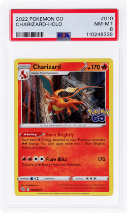 2022 Pokemon Go Charizard Holo #10 PSA 8 - Image 1