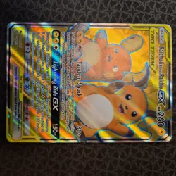 Pokemon TCG: Raichu & Alolan Raichu GX 220/236 Unified Minds Tag Team - Image 1