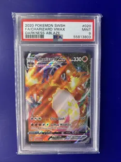 PSA 9 2020 Pokemon Charizard VMAX Darkness Ablaze 020/189 - Image 1