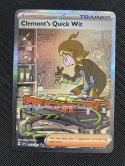 Clemonts Quick Wit - 243/191 Pokemon TCG Surging Sparks Special Illustration NM - Image 1