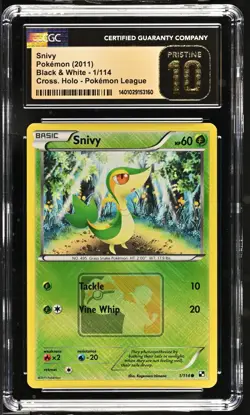 2011 Black & White: Snivy - 1/114 Cross. Holo Pokemon League CGC PRISTINE 10 - Image 1