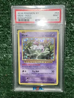 2016 Pokemon XY Evolutions 53 Mew Holo PSA 9 - Image 1