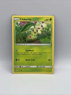 Chikorita 5/214 Sun & Moon Lost Thunder Common Pokemon 2018 TCG Card - Image 1