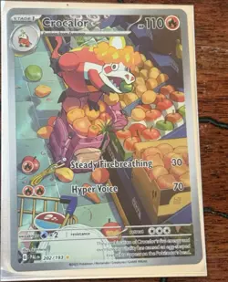 Pokemon Crocalor Illustration Rare Holo Sv02: Paldea Evolved 202/193 Stage 1 - Image 1