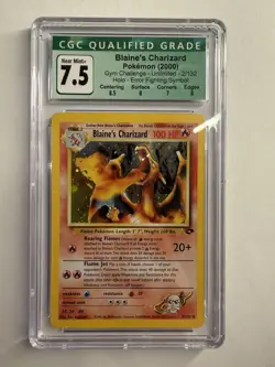 Pokemon Blaine's Charizard Gym Challenge *Error*Fight Symbol 2/132 CGC 8.5 Holo - Image 1