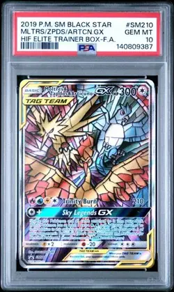 Moltres & Zapdos & Articuno GX Black Star Promo #SM210 PSA 10 - Image 1