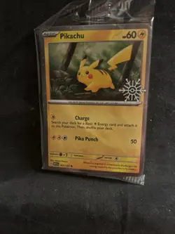 SEALED Pikachu 025/165 Pokemon Holiday Calendar Stamped Promo Card SP - Image 1