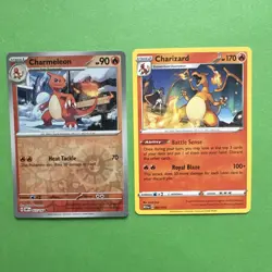 Pokemon TCG Charizard 001/015, Charmeleon 027/197 OBF M24EN English Card Lot - Image 1